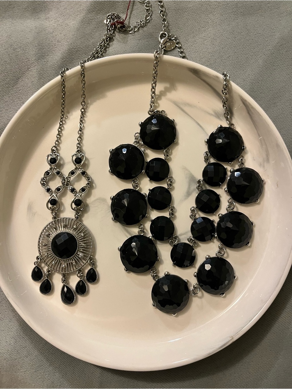 2 Black Statement Necklace Bundle – Charming Charlie & Chandelier Pendant